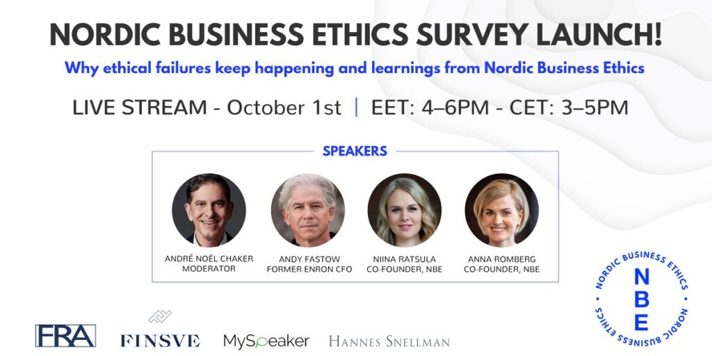 MySpeaker är partner till Nordic Business Ethics Survey 2020